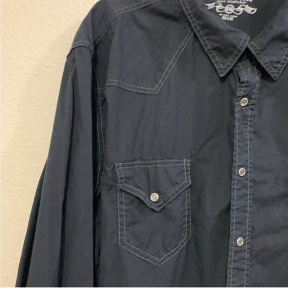 ARIZONA Shirt Men’s XXL Black Western Pearl Snap Pockets 100% Cotton Cowboy. - Picture 3 of 11